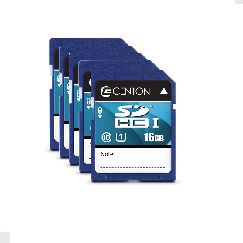 Centon Electronics MP Essential SDHC Card, Ultimate Memory Card for Phones, Tablets, Cameras, and More, UHS1, 16GB, 5 Bulk Pack - Image 1